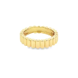 14k Yellow Gold Fluted Pinky Ring