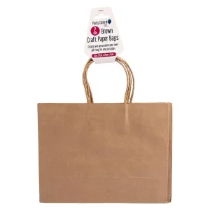 2 Pack Brown Horizontal Craft Paper Bags - 27cm x 21cm x 11cm