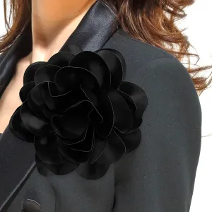 7.5in Dainty Satin Rose Flower Brooches Large Lapel Pins for Women Silk Flower Elegant Camellia Flower Brooch Pin Flower Brooch for Dress Suit Banquet Party Ceremony Clothes Accessories Jewelry