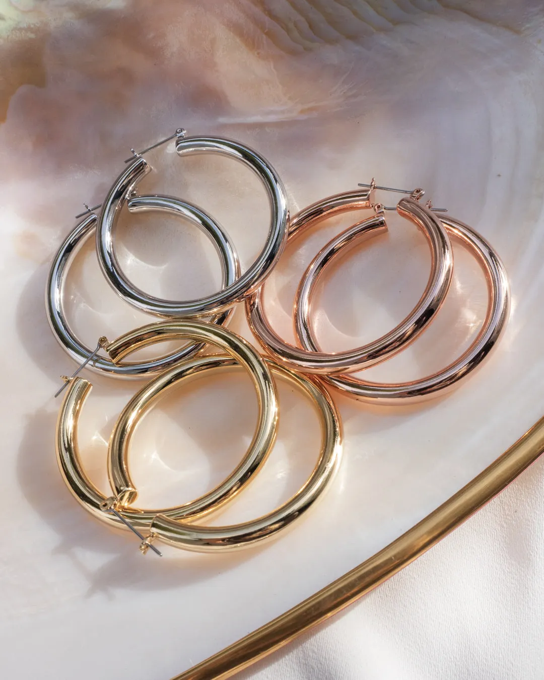 Amalfi Tube Hoops- Rose Gold
