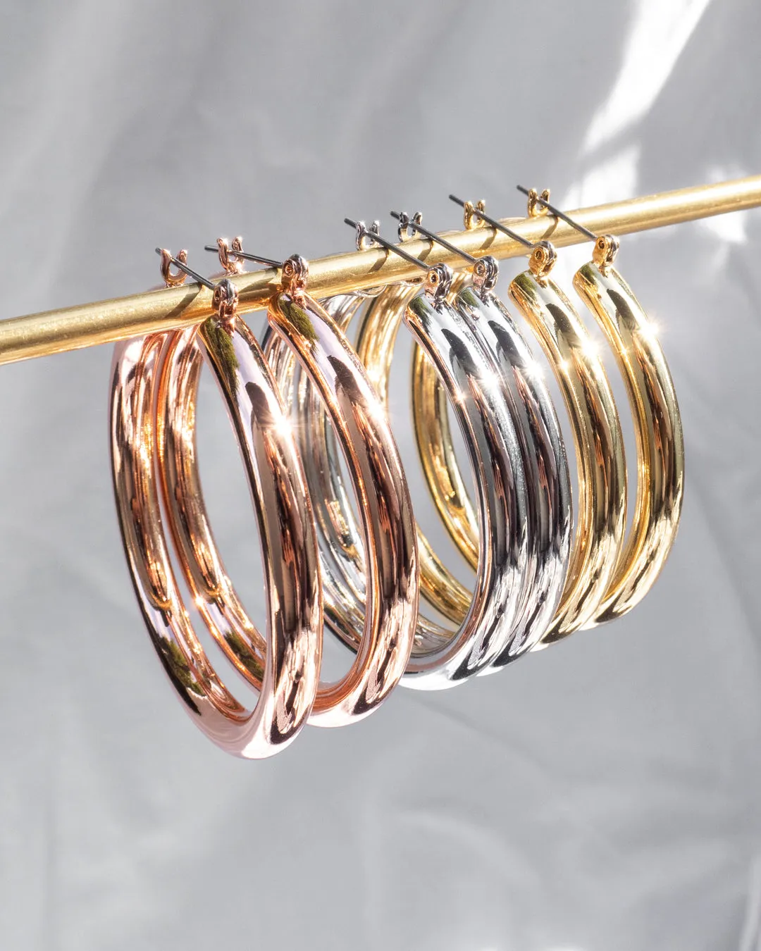 Amalfi Tube Hoops- Rose Gold