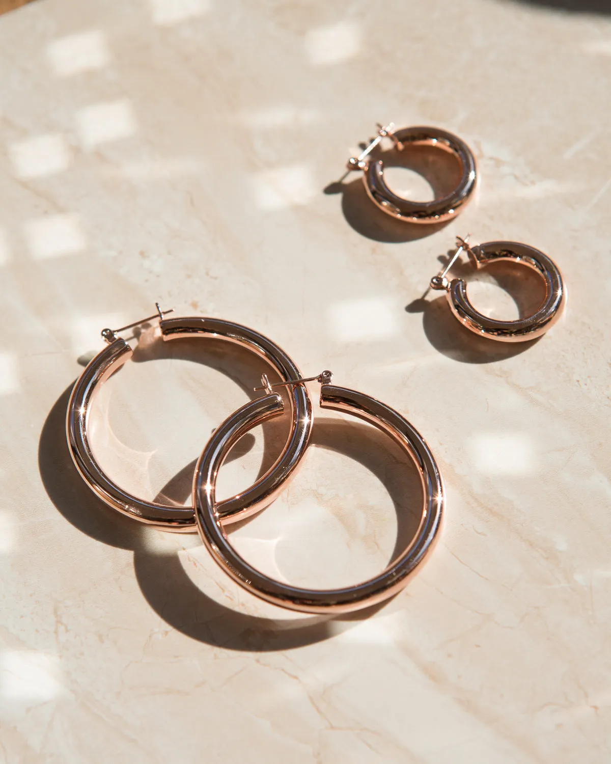 Amalfi Tube Hoops- Rose Gold