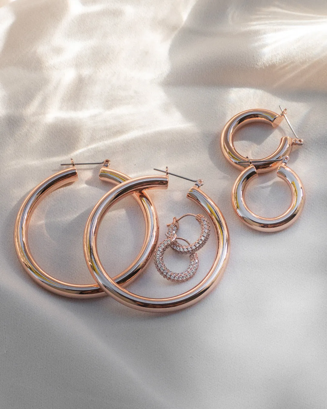 Amalfi Tube Hoops- Rose Gold