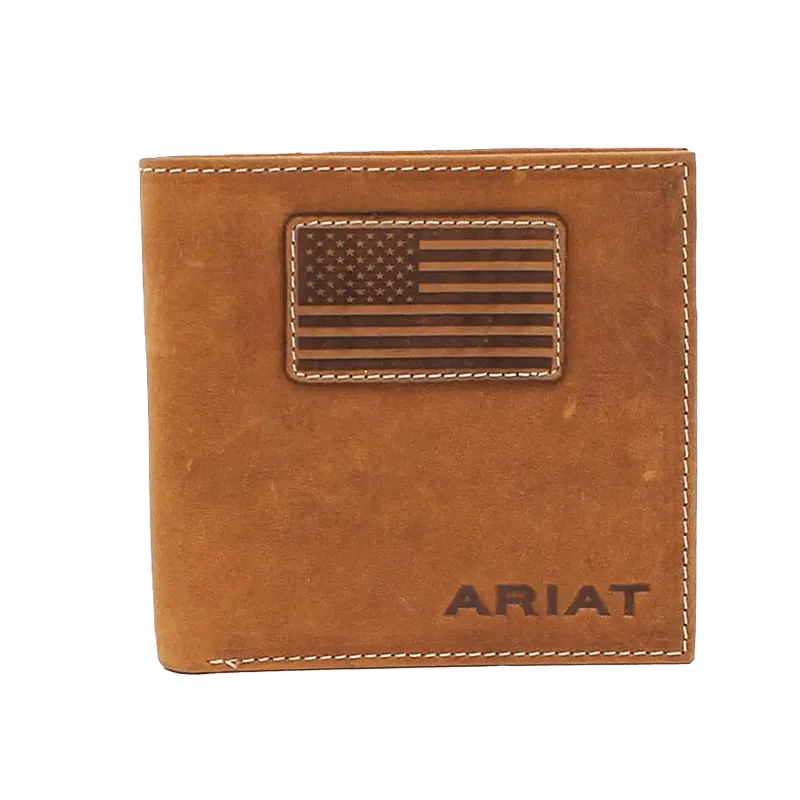 Ariat Men's Bifold Flag Patch Logo Wallet