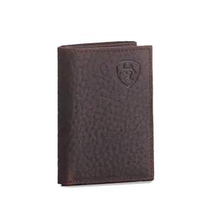 Ariat® Men's Embossed Shield Logo Brown Trifold Wallet A3547502