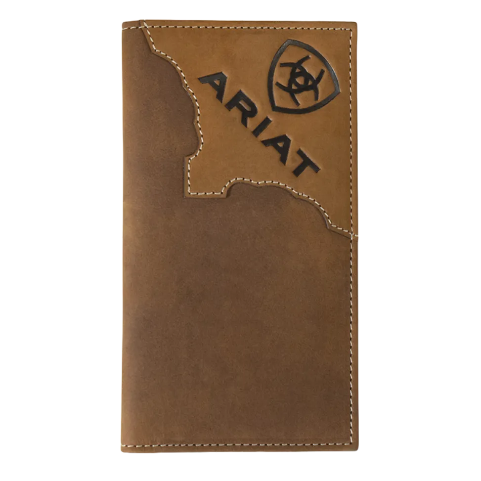 Ariat Men's Rodeo Slim Fit Two Tone Tan Leather Wallet A3552544