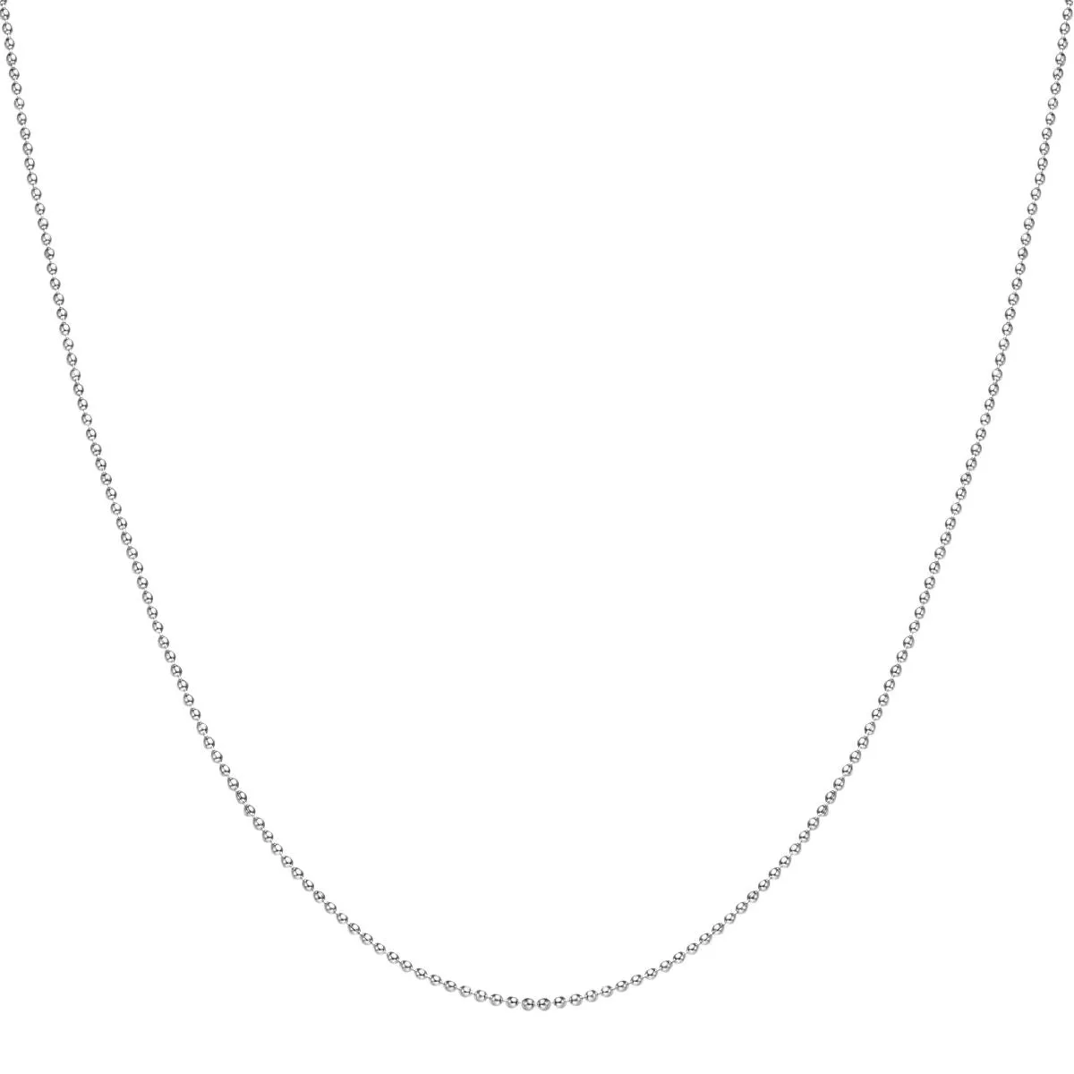 Bead Chain Necklace Silver