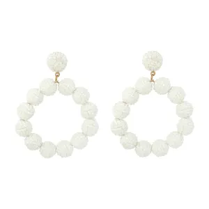 Bellezza White Beaded Earrings