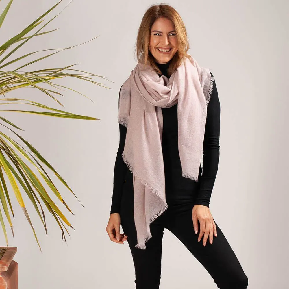 Blush Gossamer Cashmere Shawl