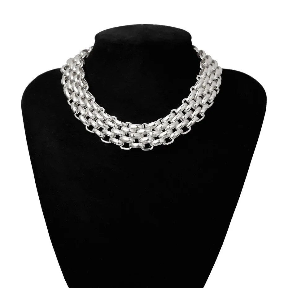 Bold and Chunky: Multi-Layered Gold Choker for Women