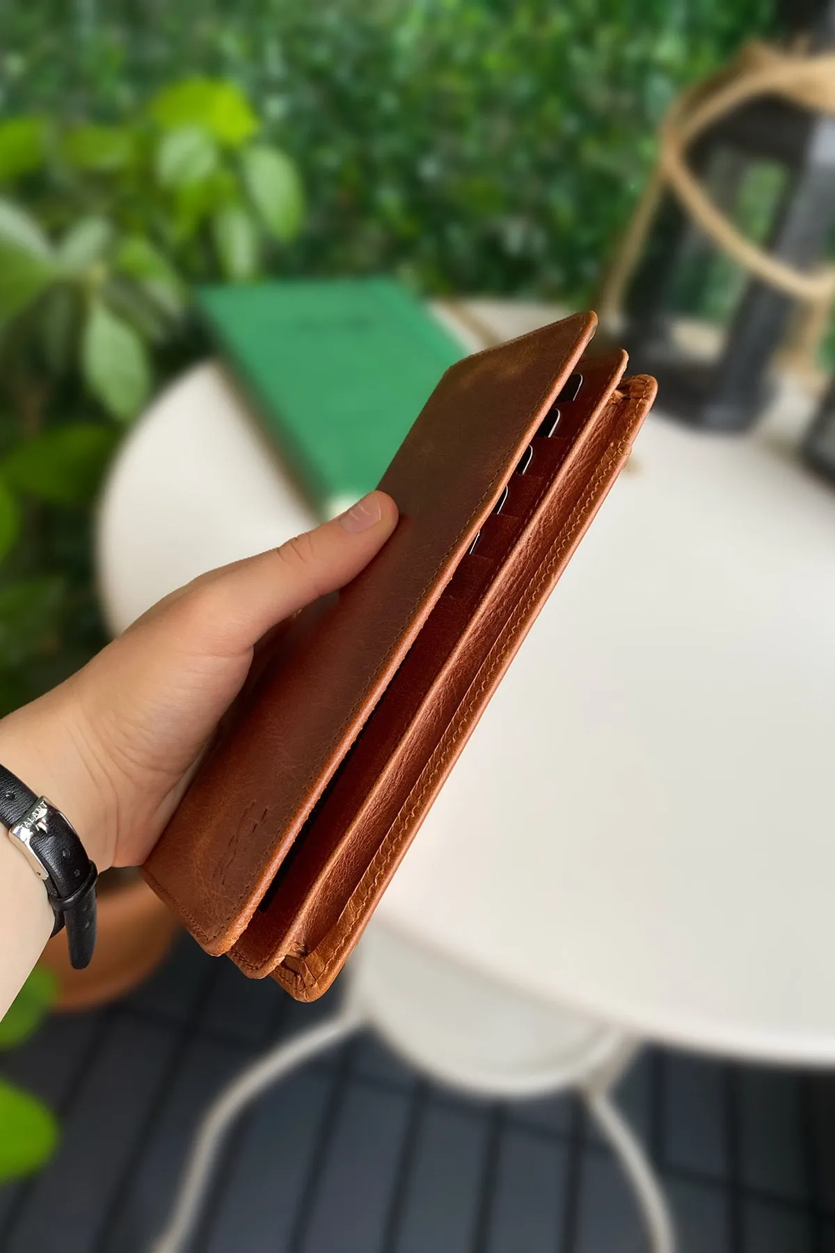 Boston - Genuine Leather Wallet with Phone Socket and Kangaroo Compartment