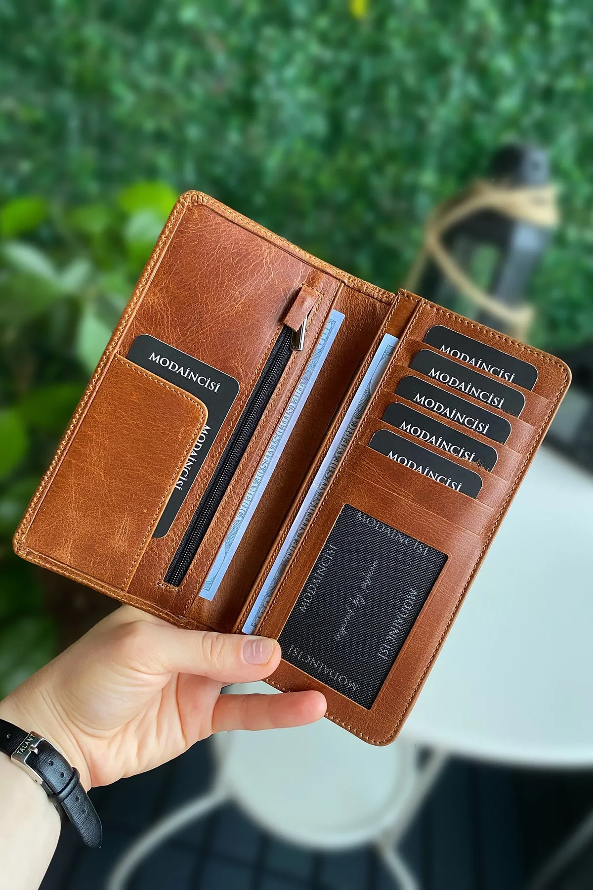 Boston - Genuine Leather Wallet with Phone Socket and Kangaroo Compartment