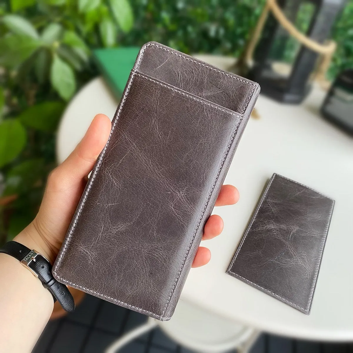 Boston - Genuine Leather Wallet with Phone Socket and Kangaroo Compartment