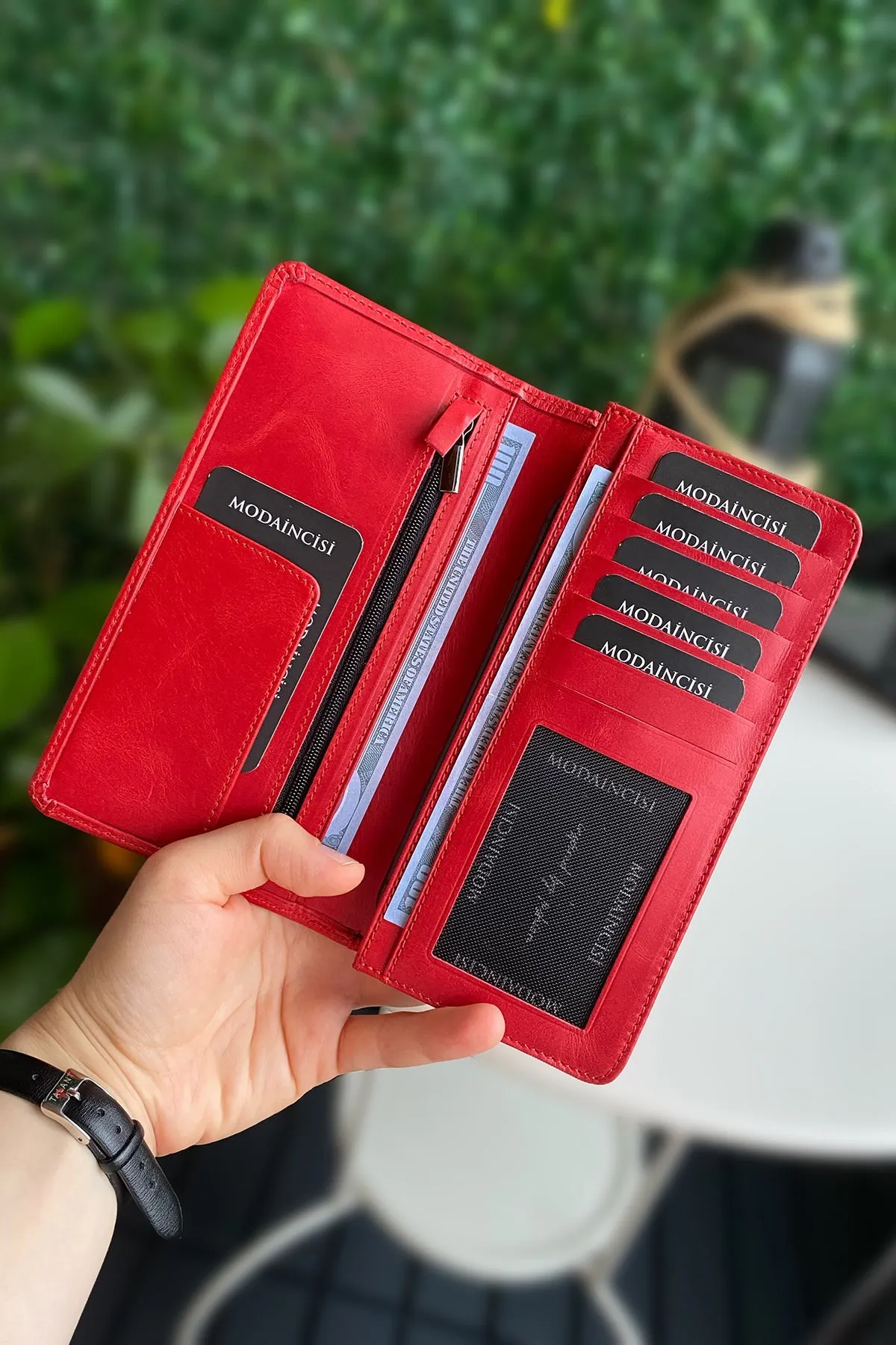 Boston - Genuine Leather Wallet with Phone Socket and Kangaroo Compartment