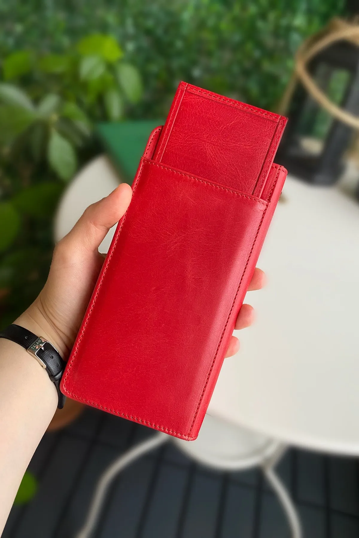 Boston - Genuine Leather Wallet with Phone Socket and Kangaroo Compartment