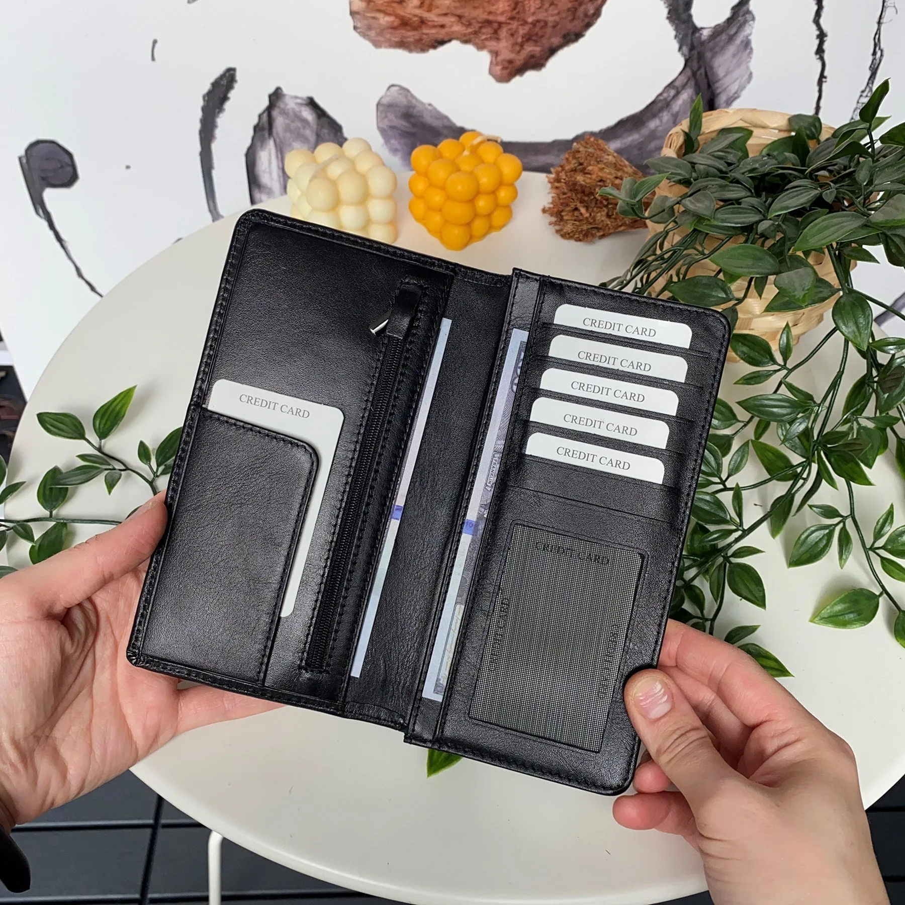Boston - Genuine Leather Wallet with Phone Socket and Kangaroo Compartment