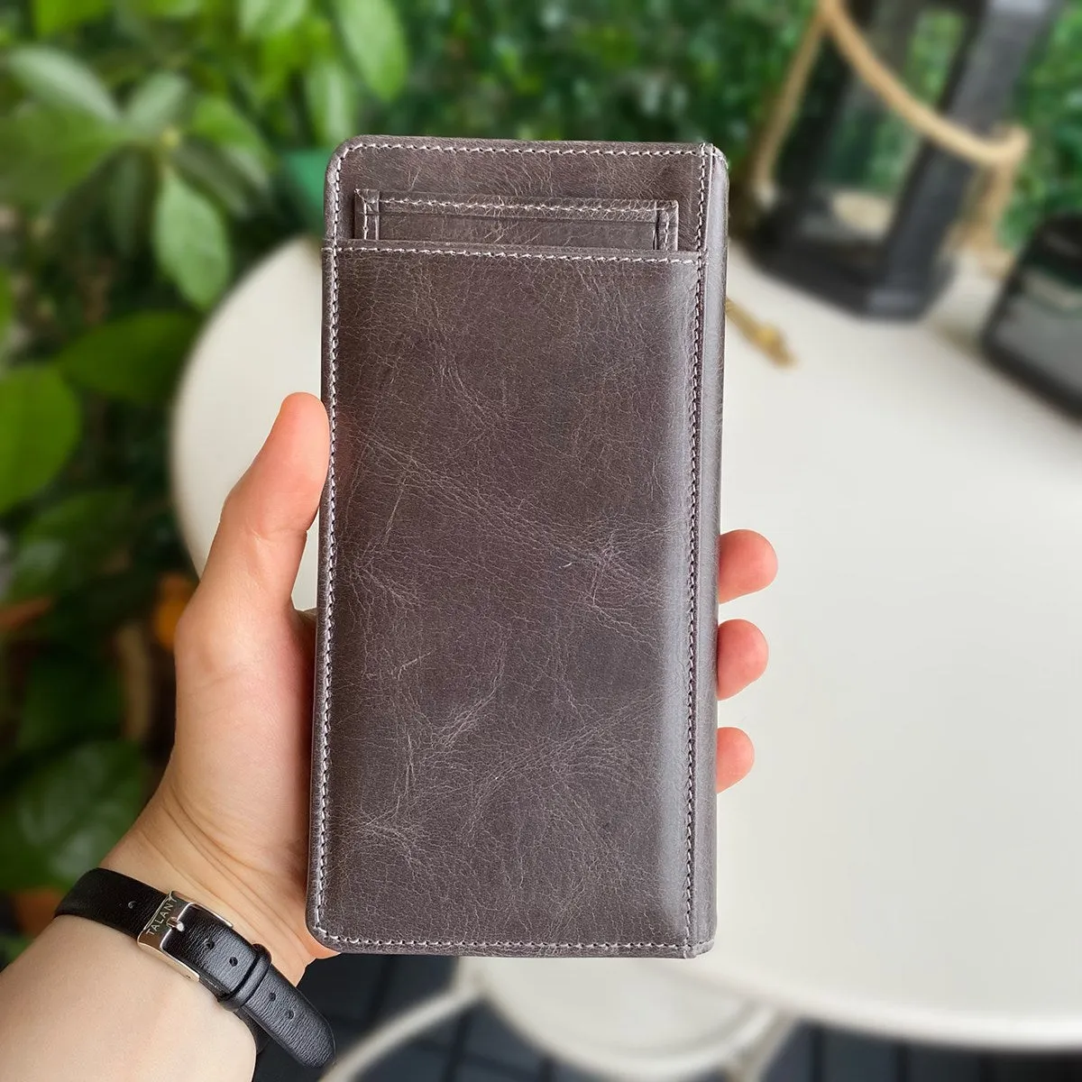 Boston - Genuine Leather Wallet with Phone Socket and Kangaroo Compartment