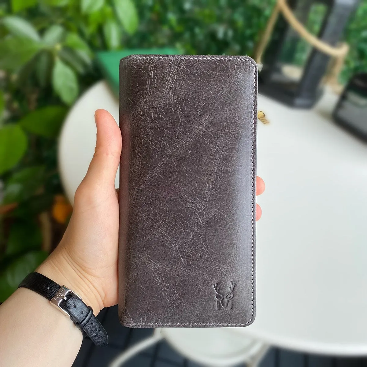 Boston - Genuine Leather Wallet with Phone Socket and Kangaroo Compartment