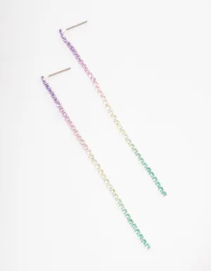 Bright Rainbow Cup Chain Drop Earrings