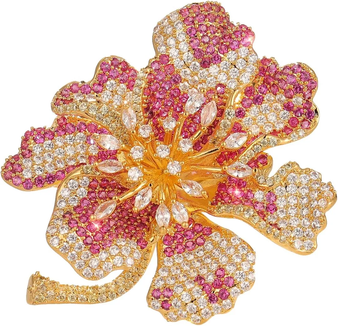 Brooches And Pins For Women Fashion Flower Brooches For Women Elegant Broches Costume Jewelry Brooch Lady Pins Christmas Holiday