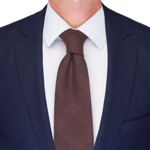 Brown Madras Motif Cashmere Tie