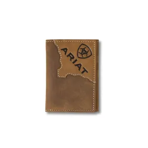 Brown Trifold Wallet With Embossed Logo By Ariat A3552744