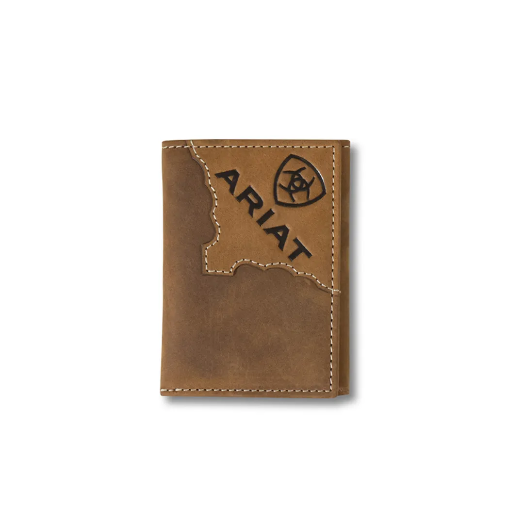 Brown Trifold Wallet With Embossed Logo By Ariat A3552744