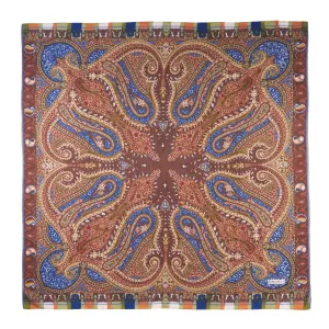 CAMEL AND BLUETTE WOOL STOLE