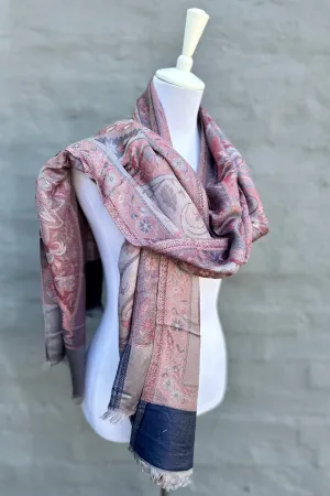 Cashmere & Bamboo Scarf In Silvery Mauve