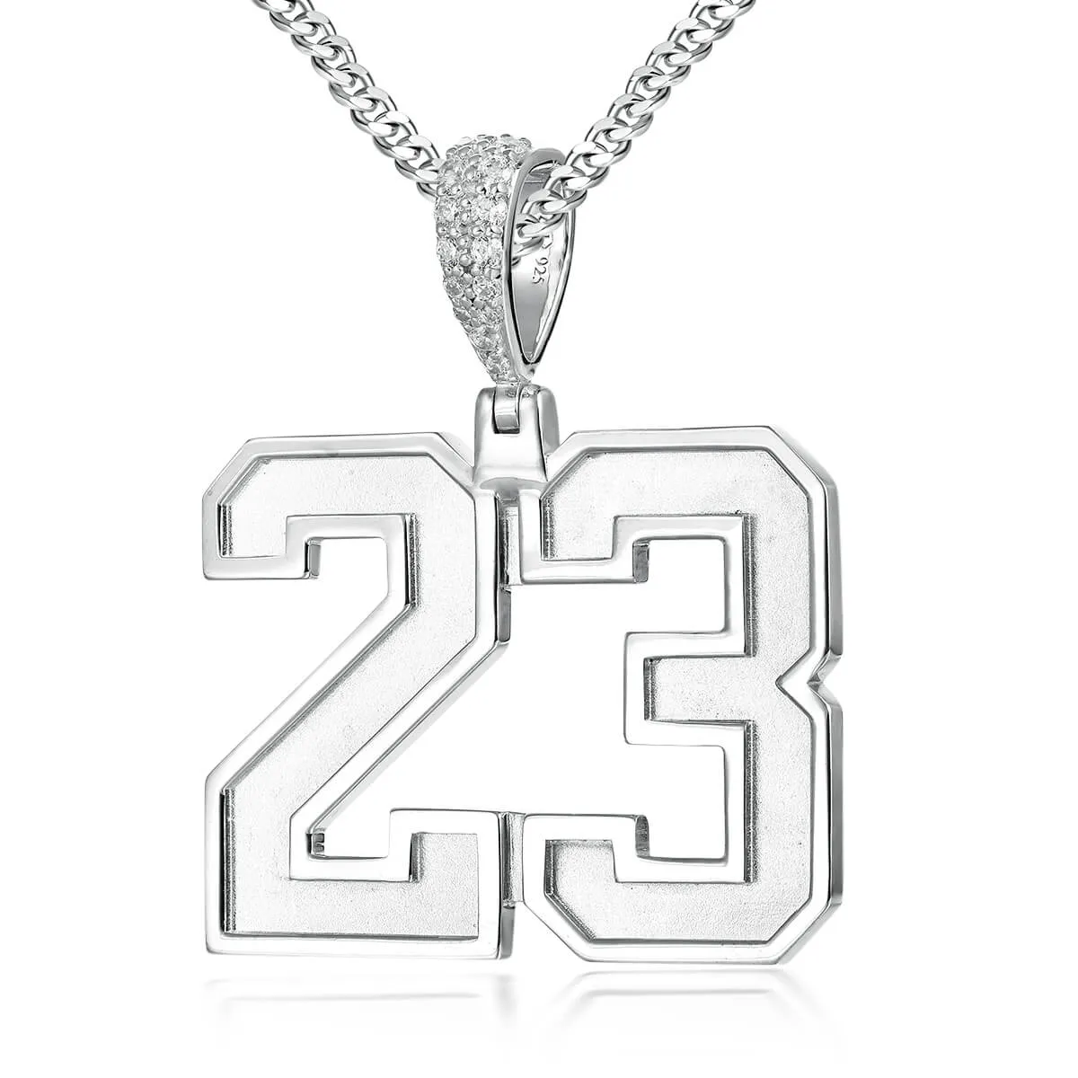 Customizable Number Pendant | Raised Beveled Edge