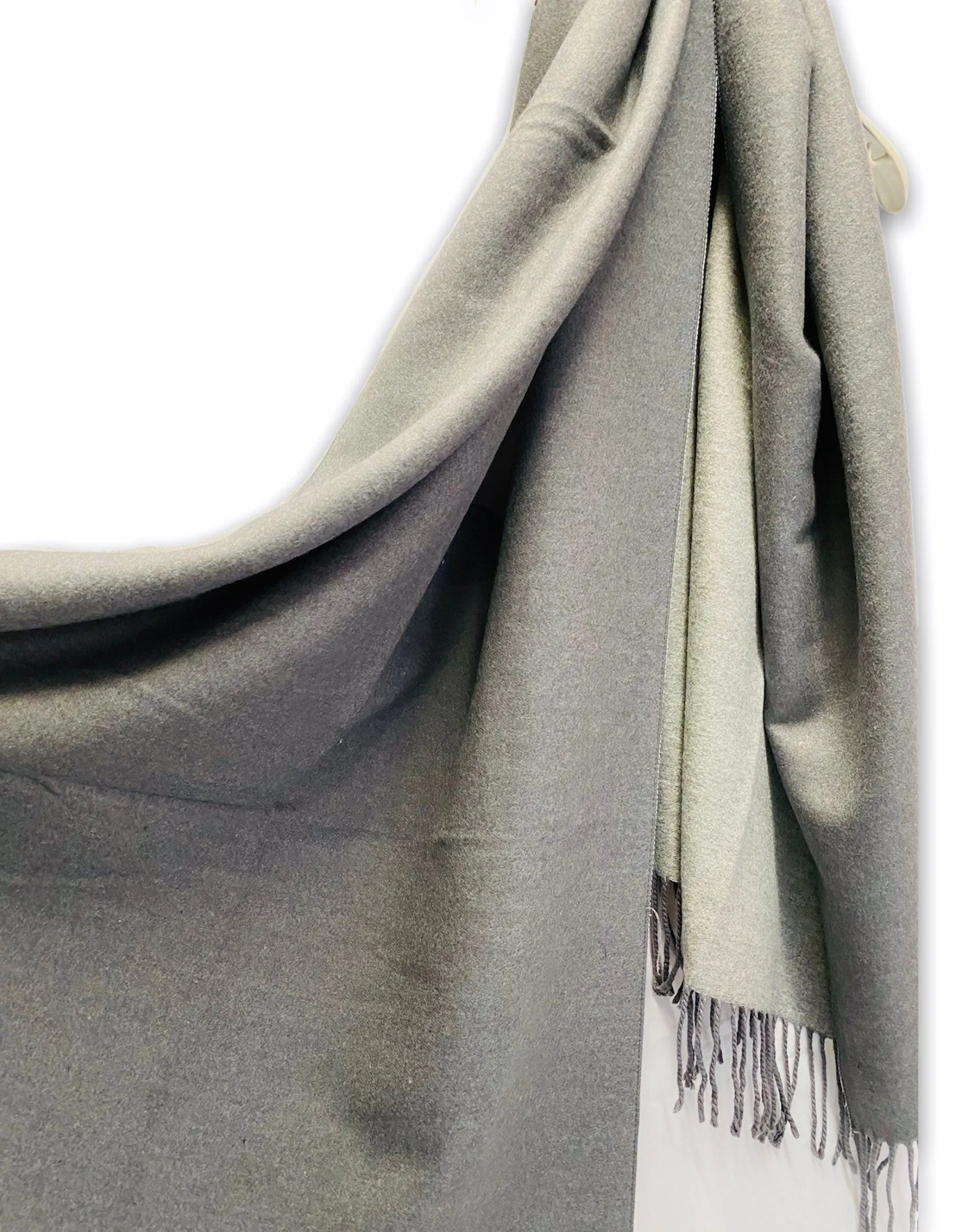 Double Sided Two Tone Grey Cashmere Blend Scarf/Autumn Winter Scarf/Scarf Women/Gifts For Mom/Gifts For Her/Christmas Gifts/Birthday Gifts