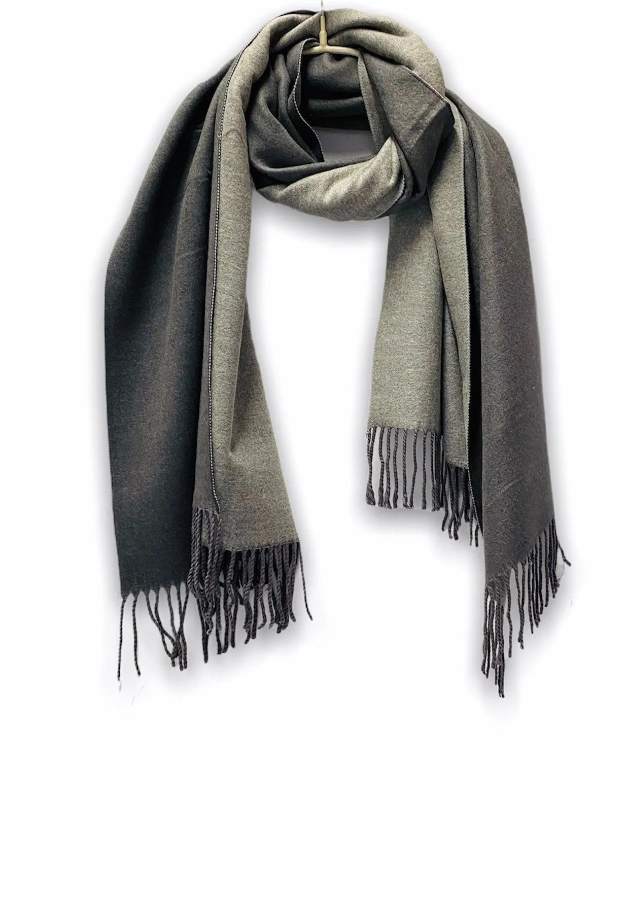 Double Sided Two Tone Grey Cashmere Blend Scarf/Autumn Winter Scarf/Scarf Women/Gifts For Mom/Gifts For Her/Christmas Gifts/Birthday Gifts