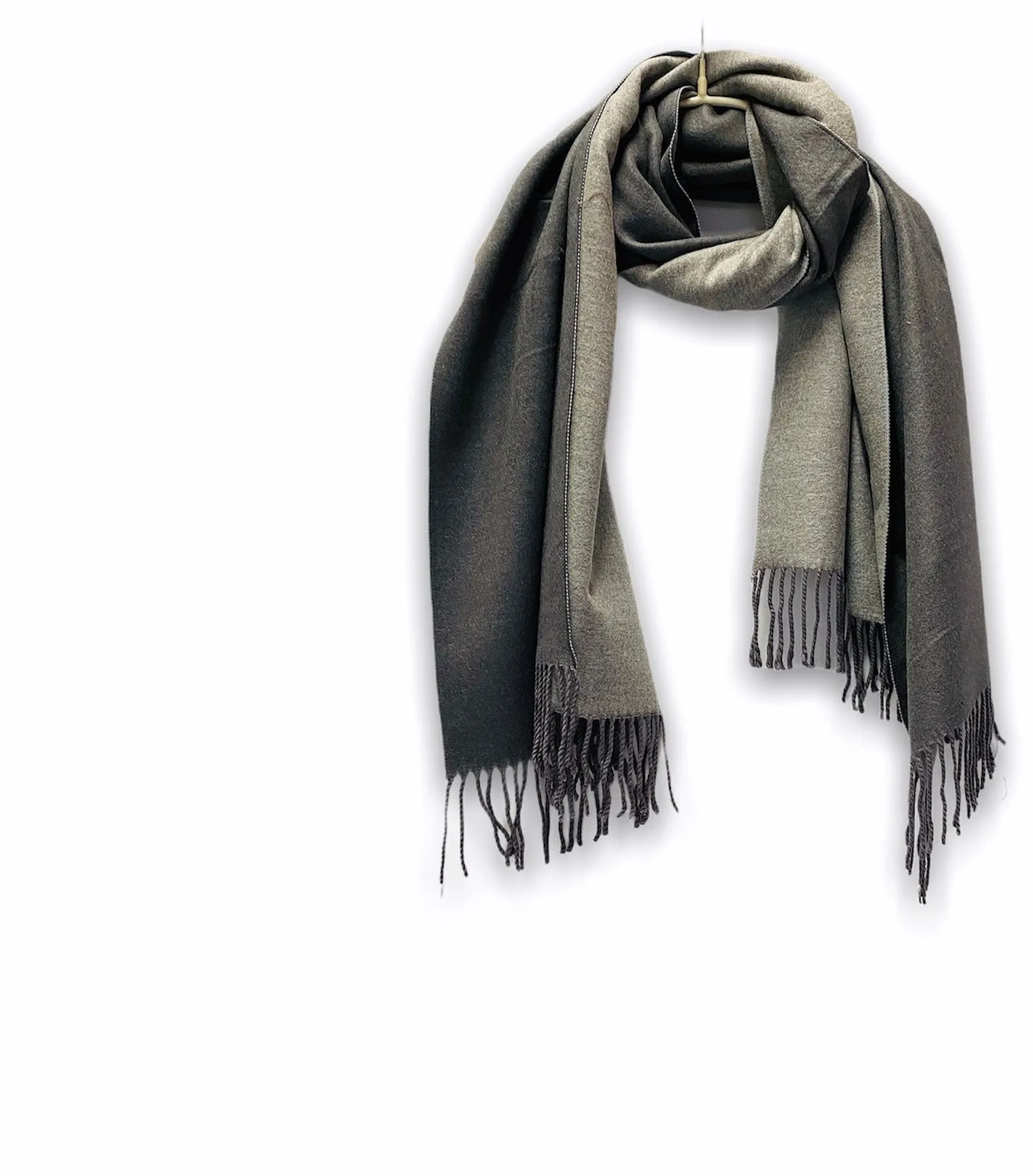 Double Sided Two Tone Grey Cashmere Blend Scarf/Autumn Winter Scarf/Scarf Women/Gifts For Mom/Gifts For Her/Christmas Gifts/Birthday Gifts