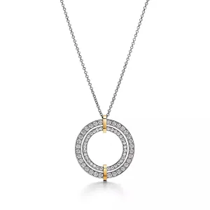 EDGE DIAMOND GOLD SILVER NECKLACE