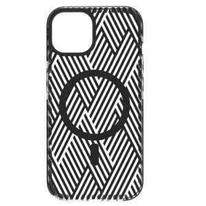Elita Clear Print Braid Check Pattern MagSafe Case Clear/Black for iPhone 14/13