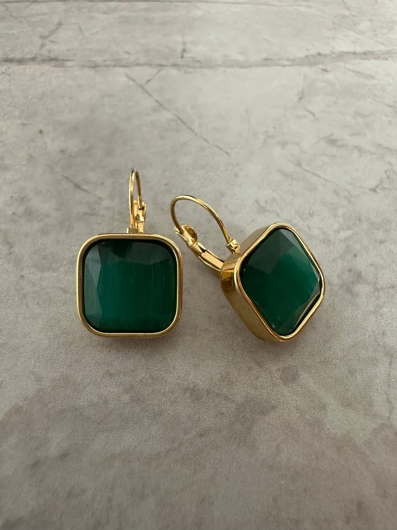 Emerald Edge Earrings