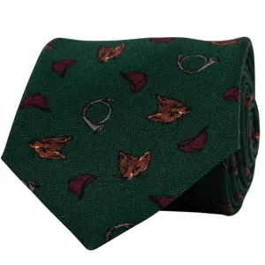 Fox Hunt Printed Wool Tie