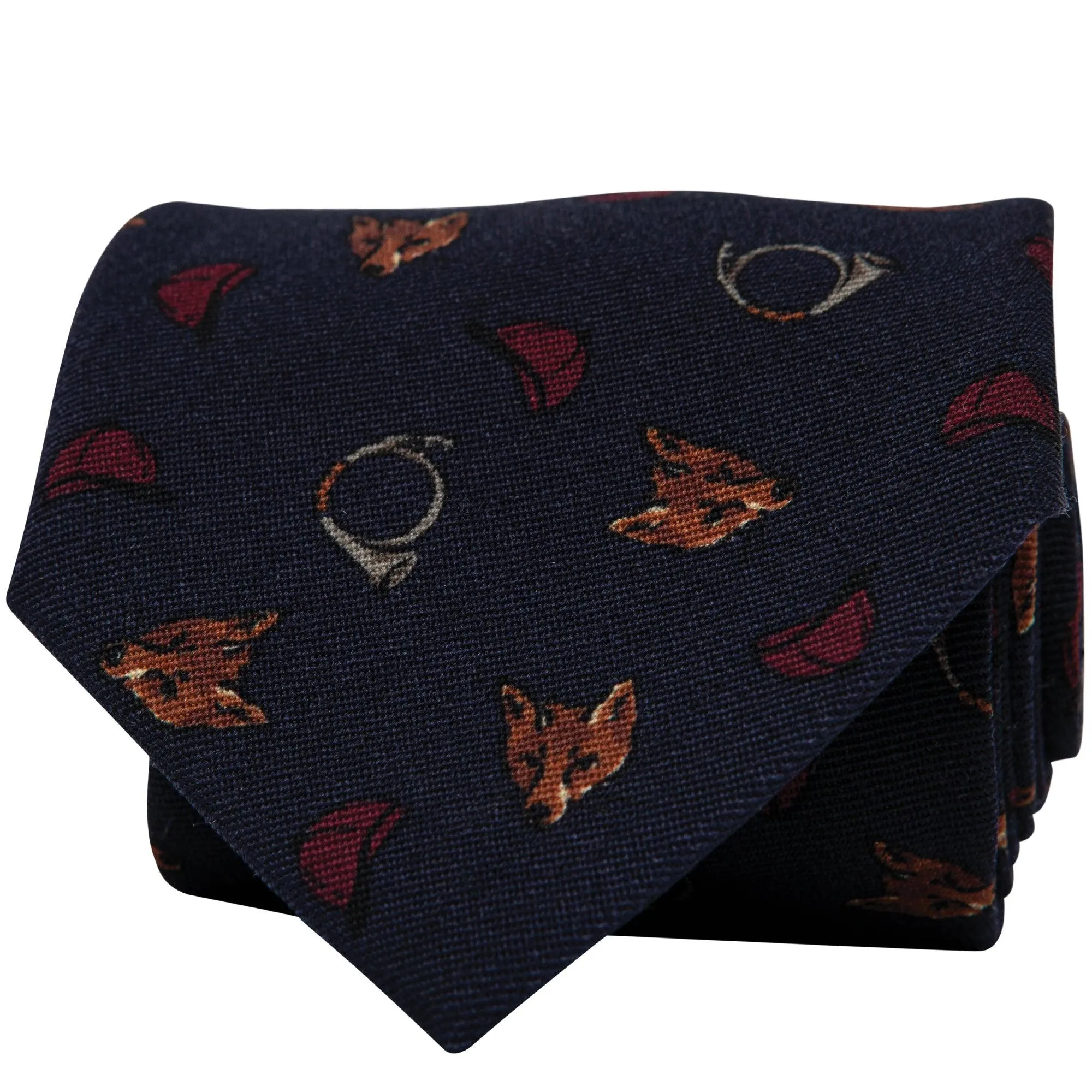 Fox Hunt Printed Wool Tie