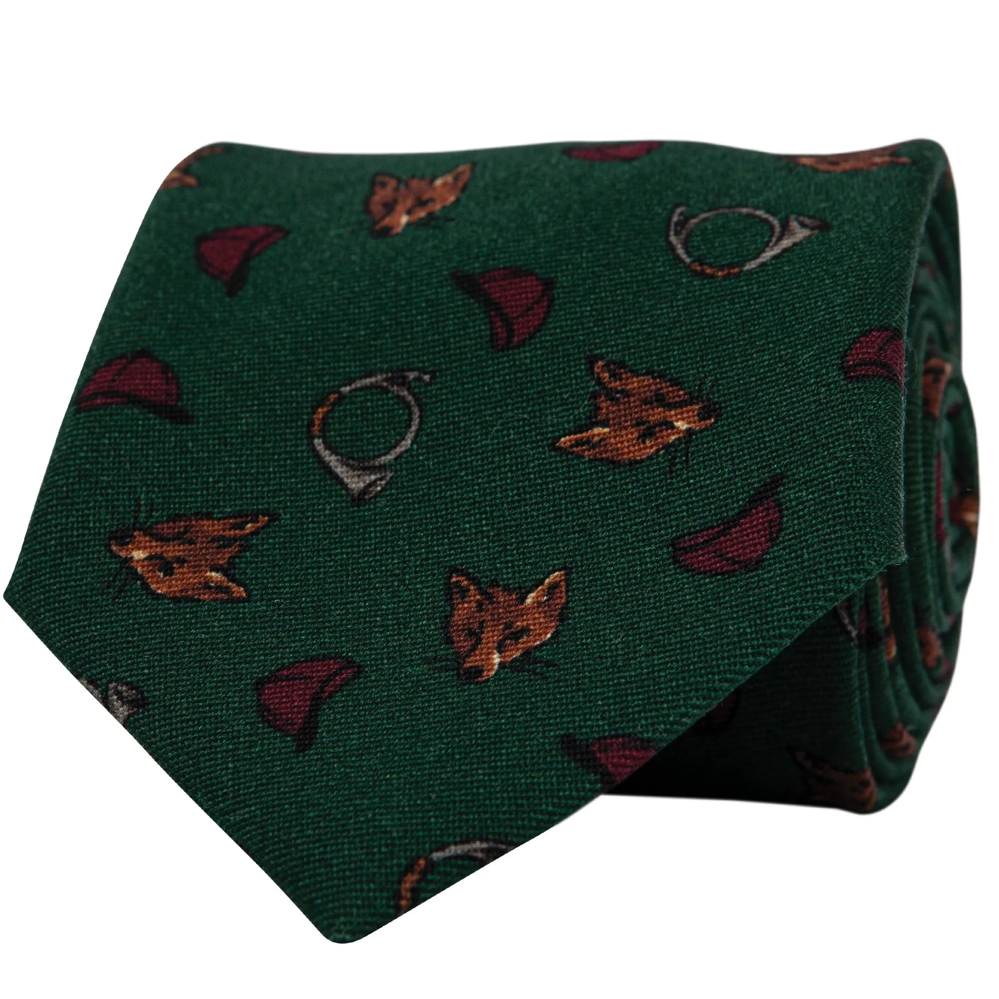 Fox Hunt Printed Wool Tie