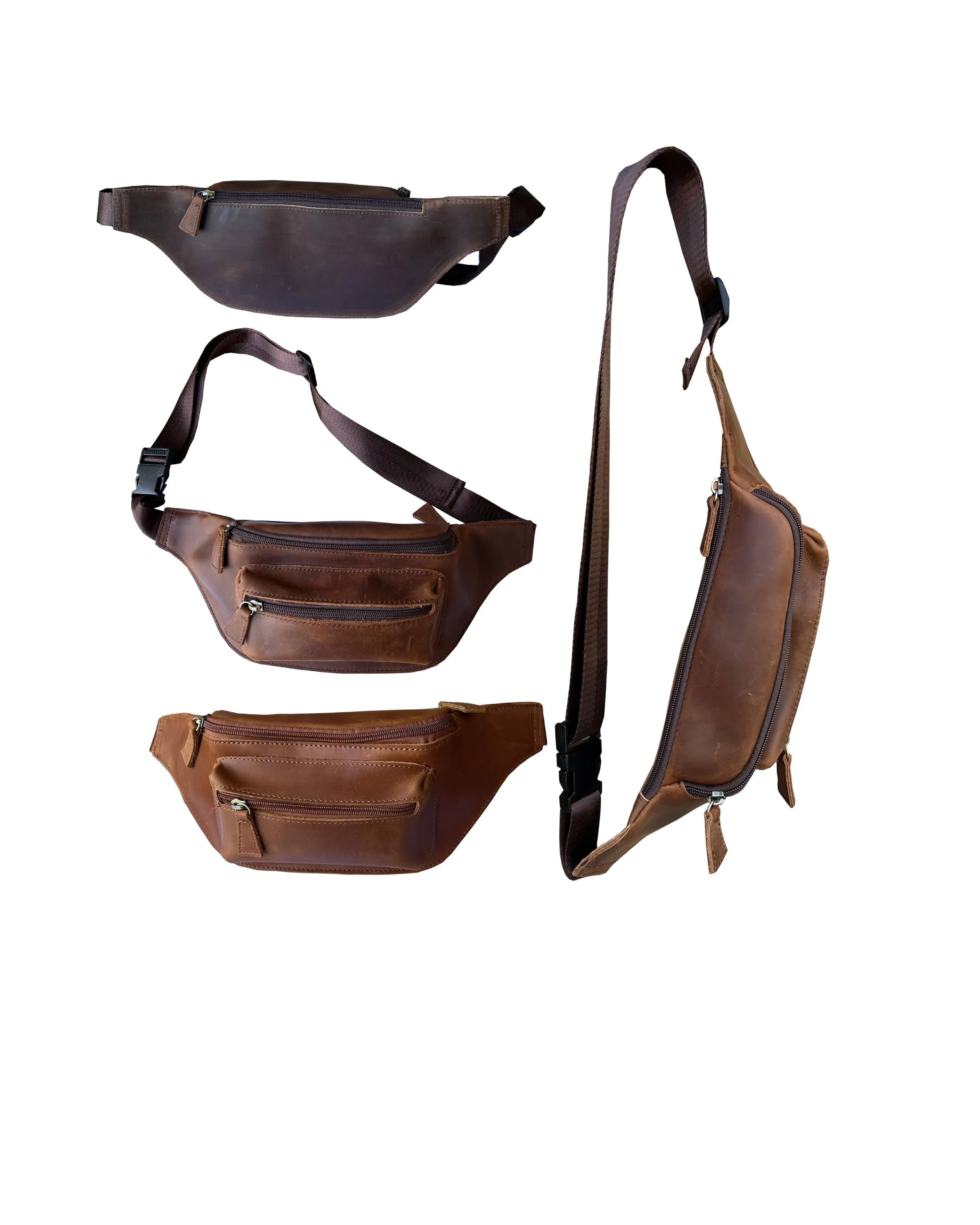 genuine leather fanny pack sling bag