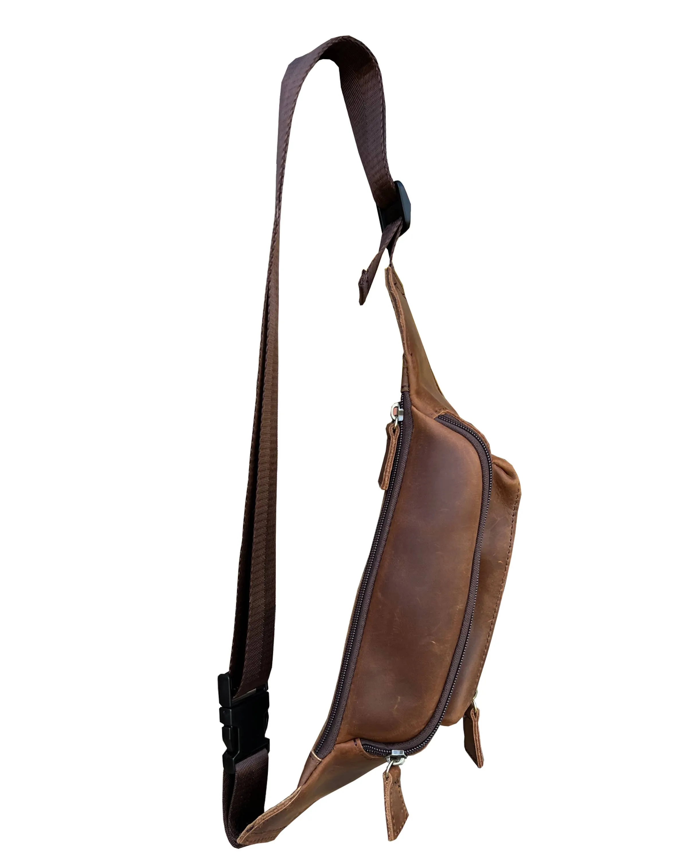 genuine leather fanny pack sling bag