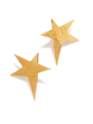 Gold Shooting Star Clip On Earrings