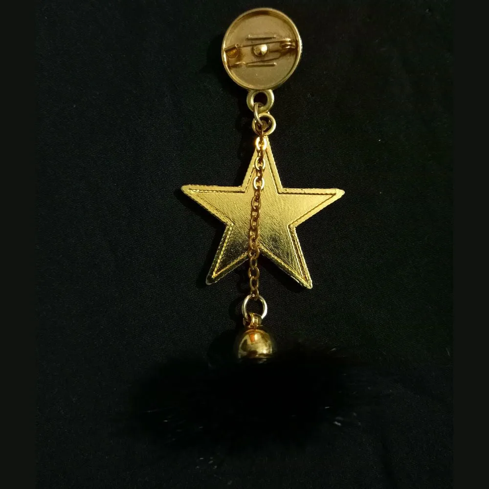 Golden Star with Feather Designer Brooch