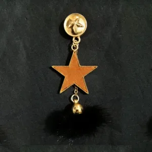 Golden Star with Feather Designer Brooch