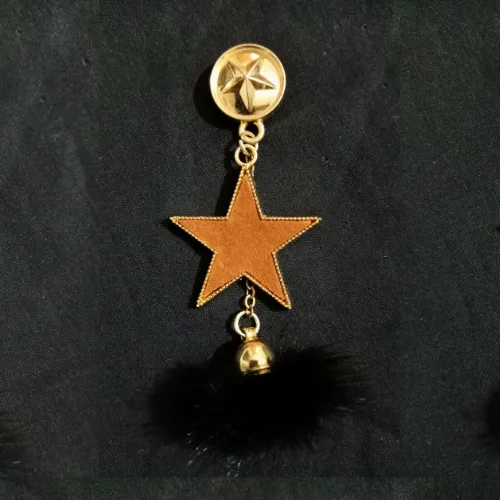 Golden Star with Feather Designer Brooch