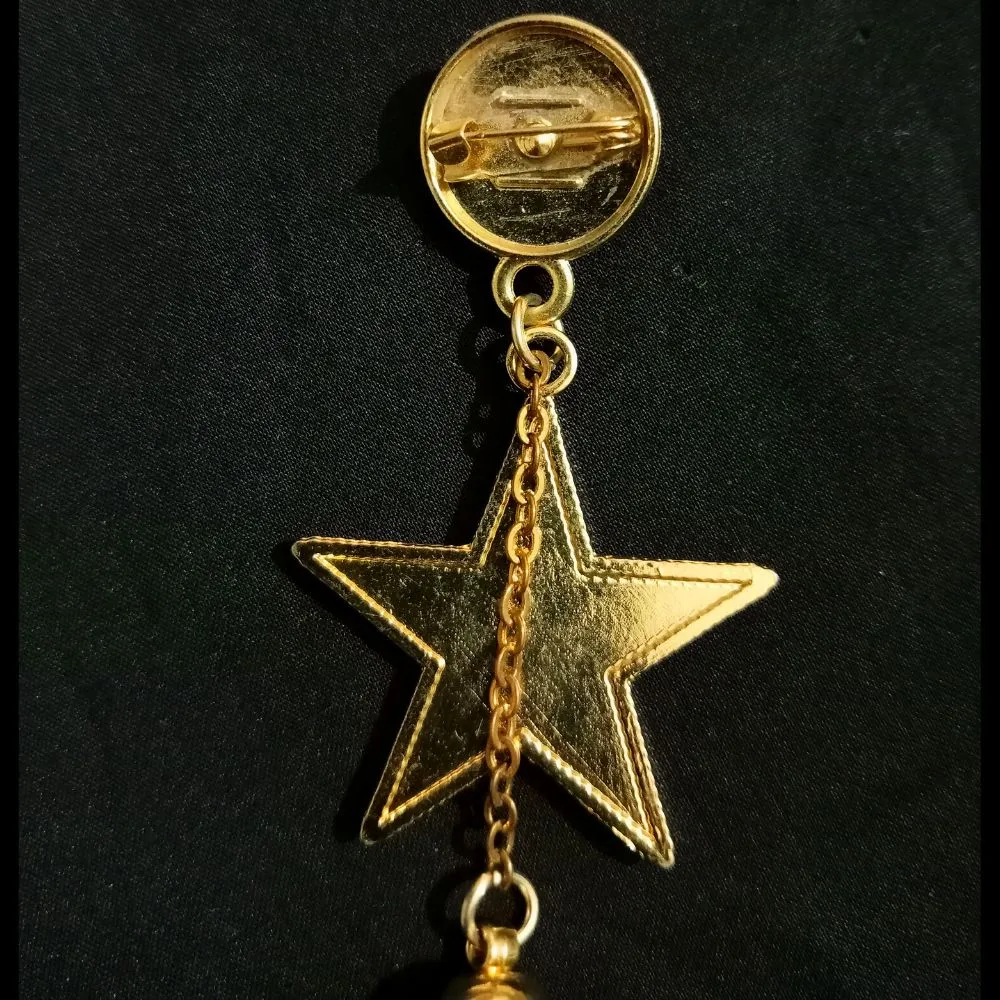 Golden Star with Feather Designer Brooch