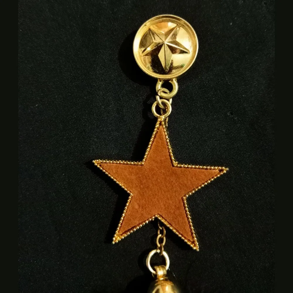 Golden Star with Feather Designer Brooch