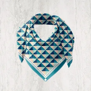 Green Geometric Digital Print Ultra Muslin Scarf