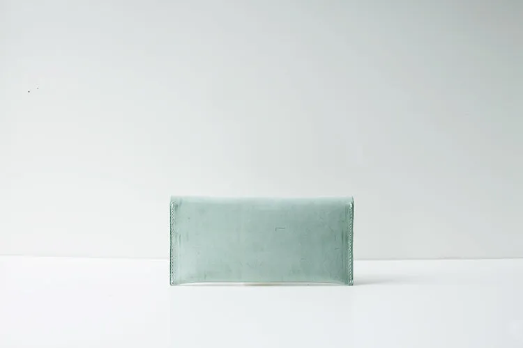 Handmade Womens Green Leather Wallet Slim Leather Wallets for Women