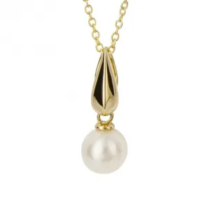Knife Edge Bale Pearl 9ct Yellow Gold Pendant GP1012W